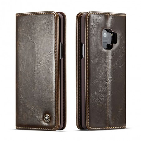 Etui Galaxy S9 porte-cartes marron - CaseMe