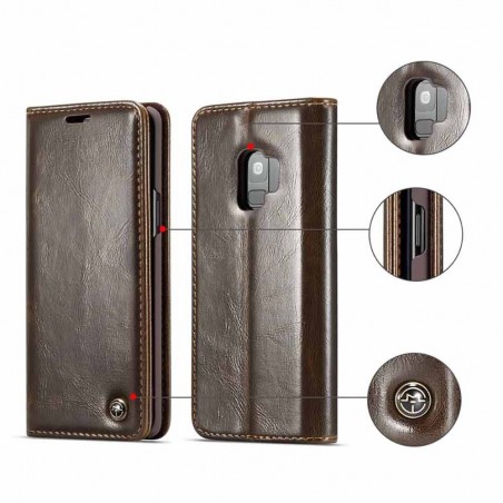 Etui Galaxy S9 porte-cartes marron - CaseMe