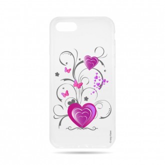 Coque iPhone 8 souple motif Cœur et papillon - Crazy Kase