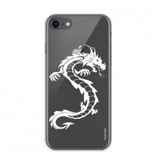 Coque iPhone 8 / 7 souple Dragon blanc - Crazy Kase