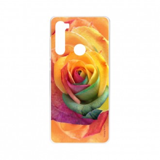 Coque Xiaomi Redmi Note 8 souple Rose fleur colorée Crazy Kase