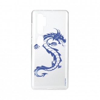 Coque pour Xiaomi Mi Note 10 souple Dragon bleu Crazy Kase