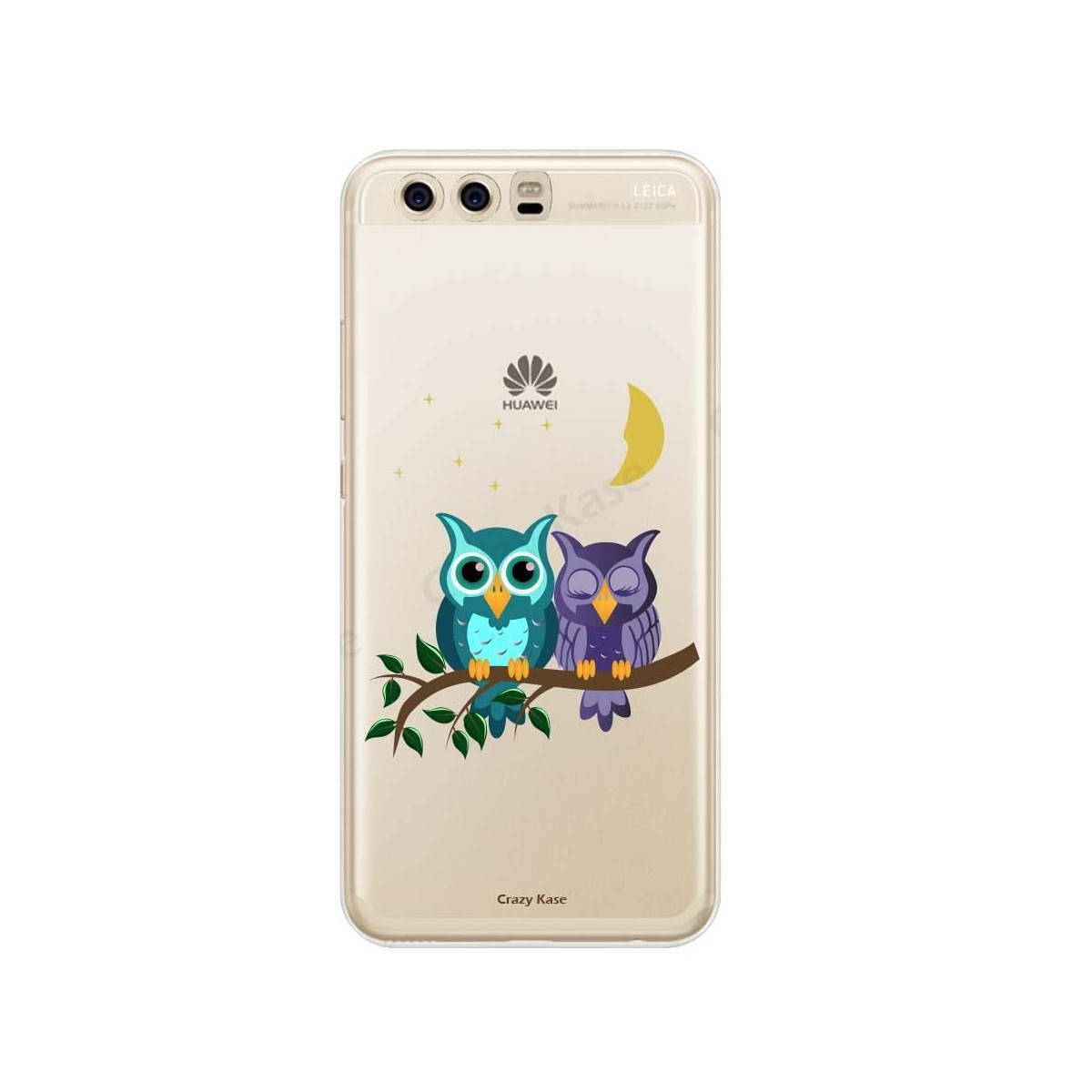 Coque Huawei P10 Plus souple motif chouettes au clair de lune - Crazy Kase